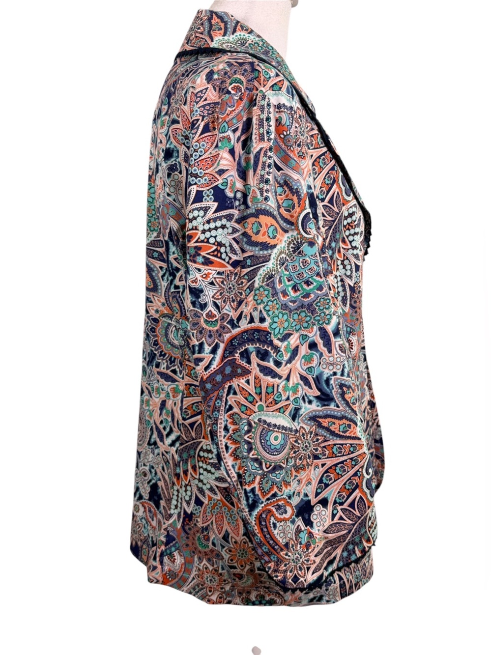 Bedford Fair Medium Paisley Blazer Jacket Stretch Cotton Boho - Picture 4 of 11